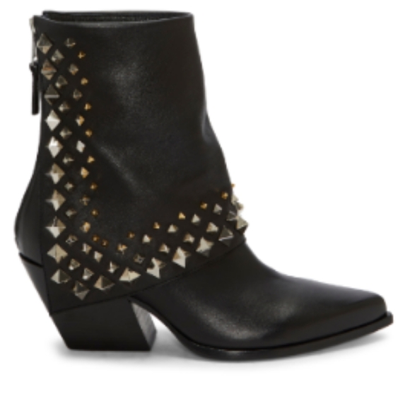 Vince Camuto Shoes - Vince Camuto Atelier Black leather w silver & gold studs Tanie Bootie sz 10